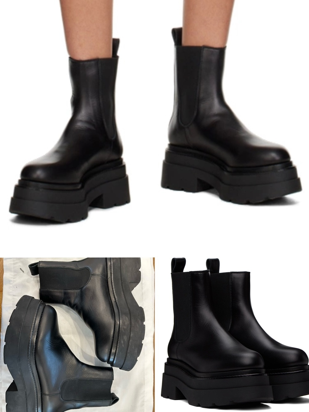 Alexander Wang Black Chunky Platform Chelsea Ankle Boots